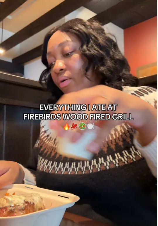Firebirds Wood Fired Grill in Alpharetta showing visit, review, video by dionajacquel on TikTok