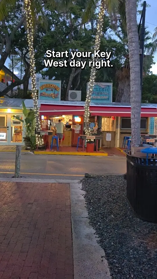 Fisherman's Cafe in Key West showing breakfast, island life, atmosphere, video by Florida Keys Resorts on Facebook