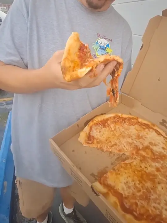 Fishhawk Pizza in Lithia showing review, pizza, cheese pizza, video by thehonestfoodguy on TikTok