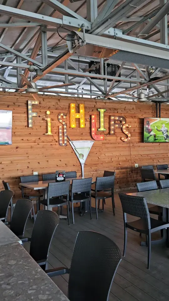 Fishlips Waterfront Bar & Grill in Port Canaveral showing brunch, mimosa, video by adventurouslivv on TikTok
