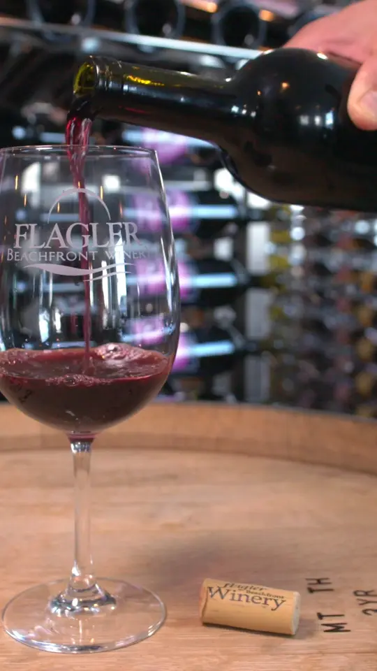 Flagler Beachfront Winery in Flagler Beach showing wine slushy, wine, video by Palm Coast and the Flagler Beaches on Facebook