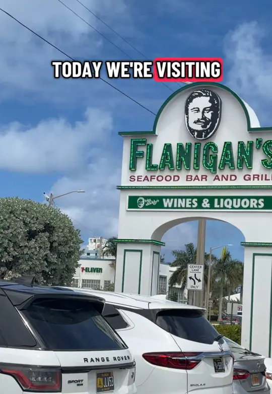 Flanigan's Seafood Bar and Grill in Hialeah showing visit, review, video by levinlikelauren on TikTok