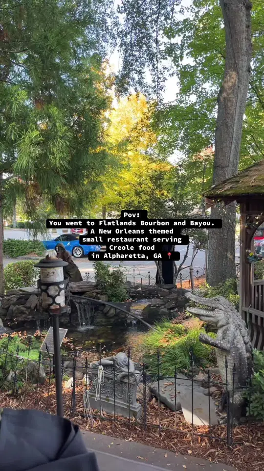 Flatlands Bourbon and Bayou in Alpharetta showing food, atmosphere, video by jacex1010 on TikTok
