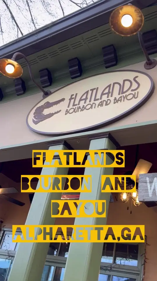 Flatlands Bourbon and Bayou in Alpharetta showing restaurant review, louisiana food, cajun creole experience, video by countryboyeatz on TikTok