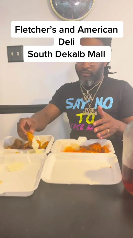 Fletcher's Place in Decatur showing wings, restaurant visit, video by therealfoodstalker on TikTok