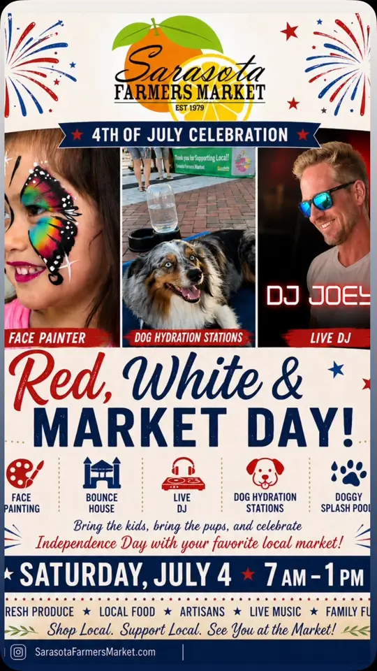 Flobucha in Sarasota showing event, farmers market, video by Flobucha on Facebook