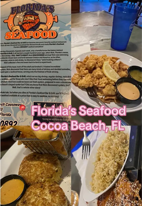 Florida's Fresh Grill in Cocoa Beach showing food, seafood, video by thegangstaspice on TikTok