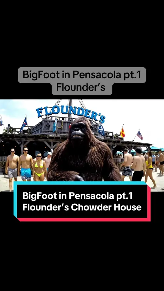 Flounder's Chowder House in Gulf Breeze showing visit, chowder, video by pensacola_bigfoot on TikTok