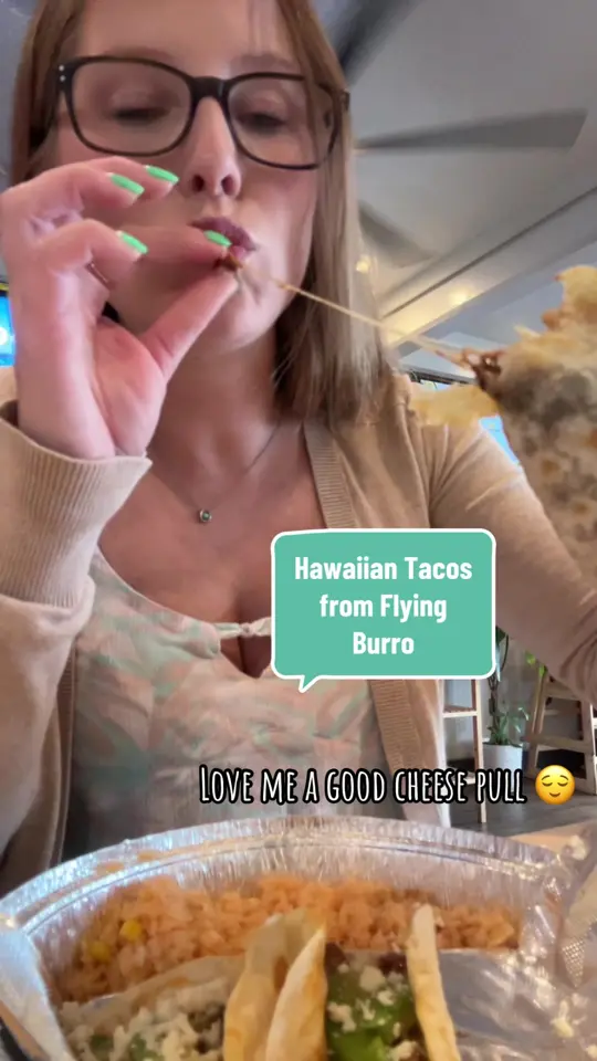 Flying Burro in Melbourne showing tacos, hawaiian tacos, video by alexmorganfoodie on TikTok