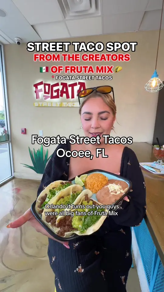 Fogata Street Tacos Ocoee Fl in Ocoee showing restaurant visit, al pastor tacos, horchata, video by beercutieandfoodie on TikTok