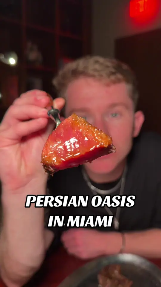 Fooq's in Miami showing persian food, steak, video by maxeatsss on TikTok