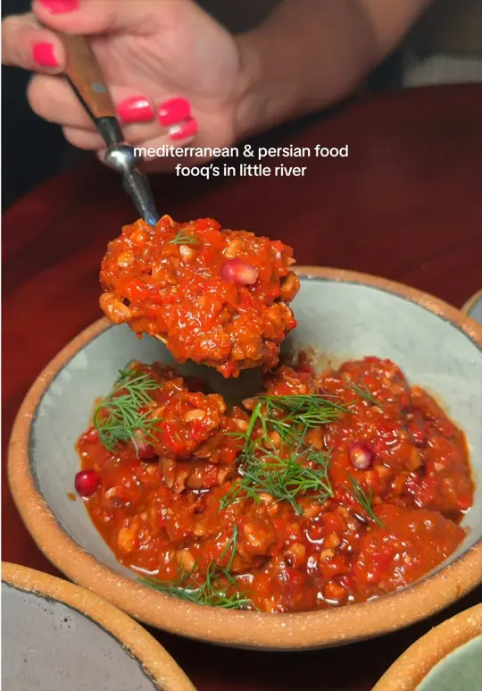 Fooq's in Miami showing restaurant visit, persian food, video by eatandbehappy_ on TikTok