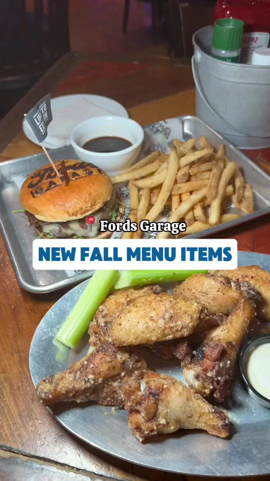 Ford's Garage in Daytona Beach showing food, s'mores milkshake, french onion burger, garlic parmesan wings, video by foodiebeccak on TikTok