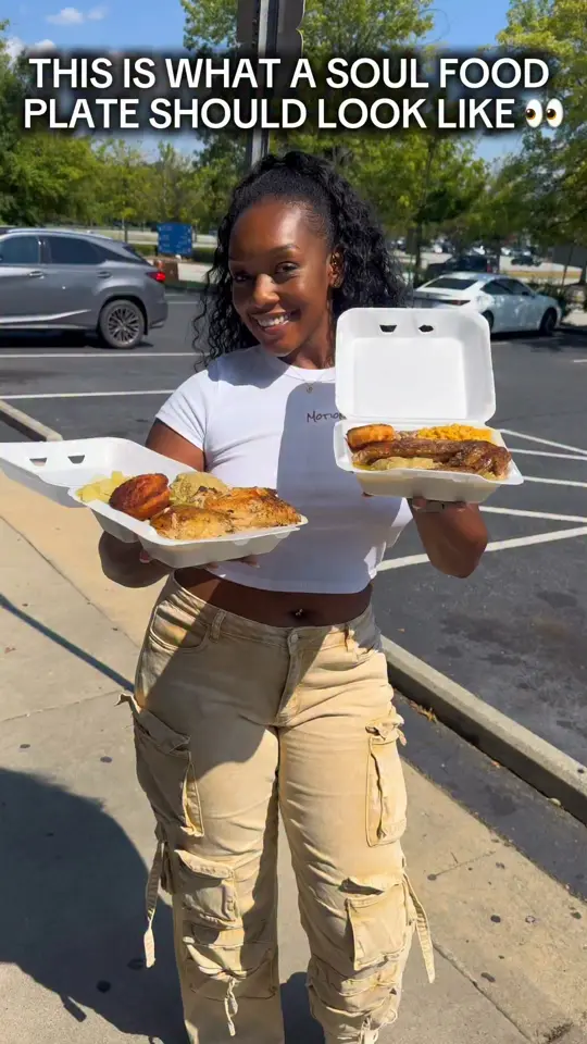 Forever Family Soul Food Restaurant in Lawrenceville showing review, fried fish, shrimp, pork chops, baked chicken, turkey wings, fried chicken, video by Crystal White on Facebook