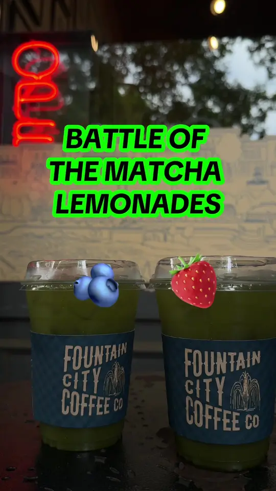 Fountain City Coffee in Columbus showing coffee, matcha lemonade, video by fountaincitycoffee on TikTok