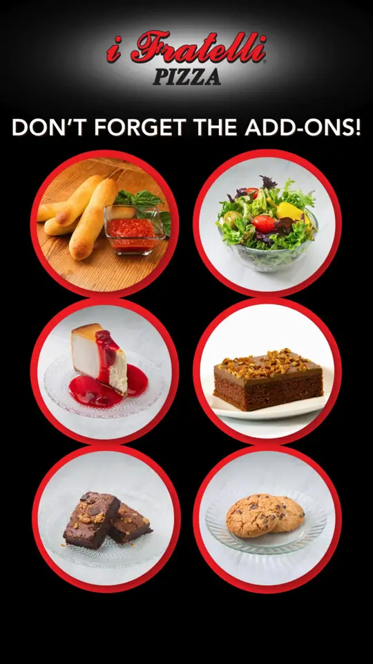 Fratelli's Pizza in Pelham showing pizza, salad, side, dessert, video by i Fratelli Pizza on Facebook