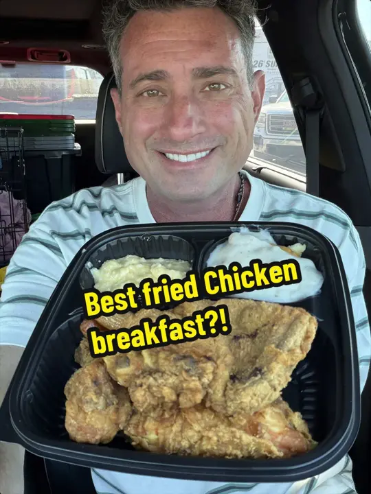 Fred's Market Restaurant in Lakeland showing food, fried chicken, pork chop, biscuits, grits, video by foodiejustice on TikTok
