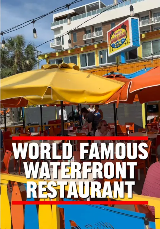 Frenchy's Outpost Bar and Grill in Dunedin showing review, dinner, fried shrimp, scallops, grouper, video by jeffandmarkexploring on TikTok