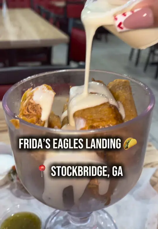 Frida's Bar and Grill in Fayetteville showing food review, mexican restaurant, group outings, dates, solo dinner, video by callmecandace.tv on TikTok