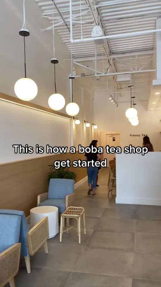 Frosty Fox in Orlando showing boba tea, matcha, restaurant interior, small business, video by frostyfoxusa on TikTok
