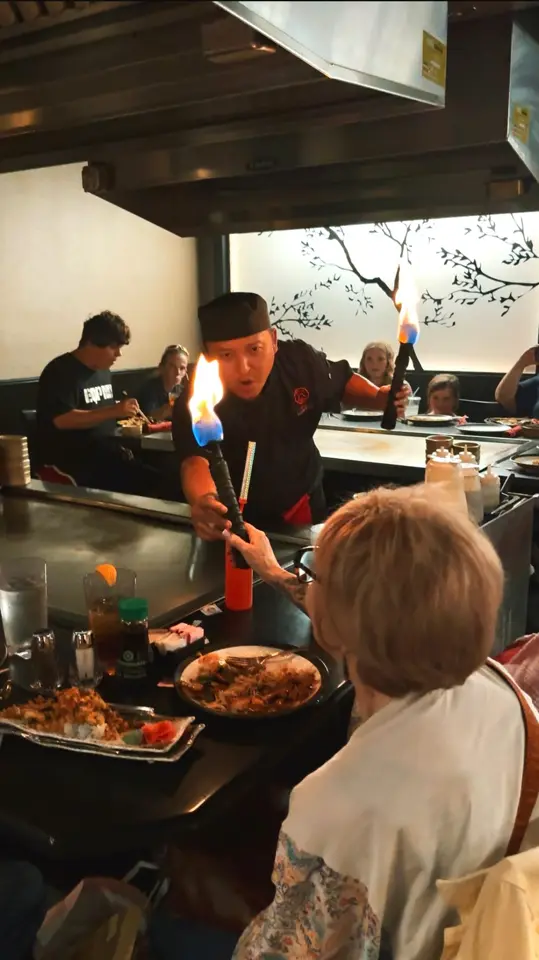 Fujiyama Japanese Steakhouse & Sushi Bar in Vero Beach showing hibachi, sushi, live entertainment, video by Fujiyama Steak House of Japan on Facebook