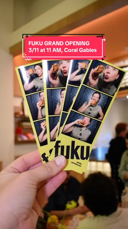 Fuku in Coral Gables showing grand opening, fried chicken, video by fromatozmiami on TikTok