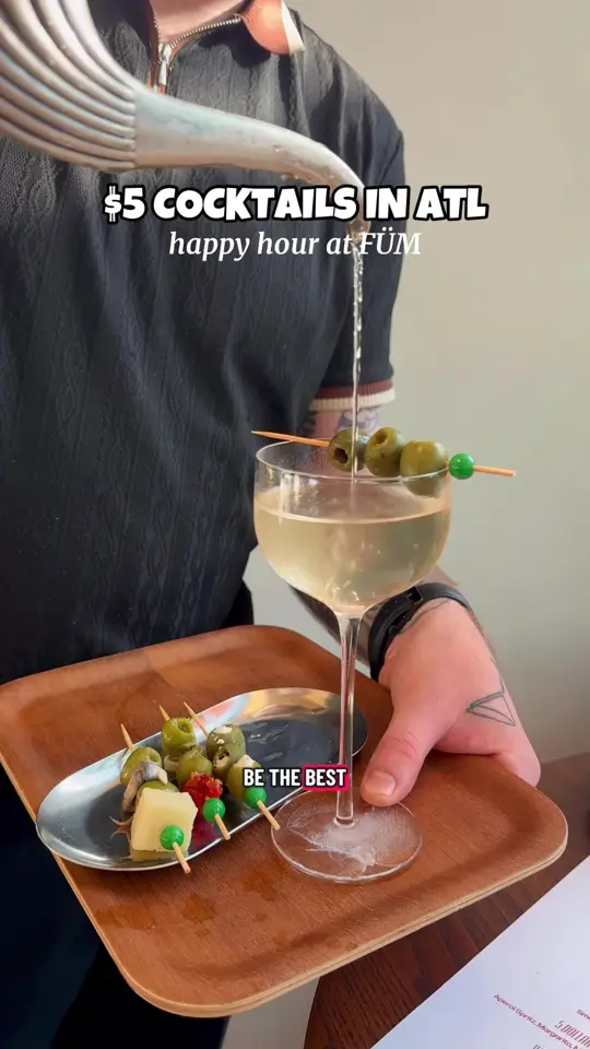 Füm in Atlanta showing cocktail, happy hour, video by atlbucketlist on TikTok