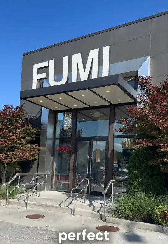 Fumi Hibachi and Sushi in Duluth showing happy hour, $4 bites, $5 rolls, $8 drinks, video by wfhmuva on TikTok