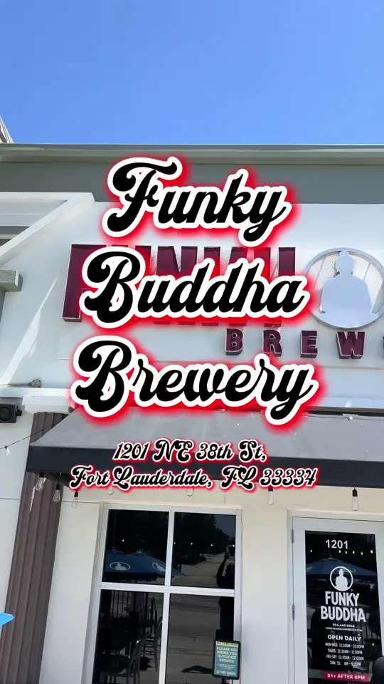 Funky Buddha Brewery in Fort Lauderdale showing cocktail, thc tonic, brunch, game room, video by sk8natethefoodie on TikTok