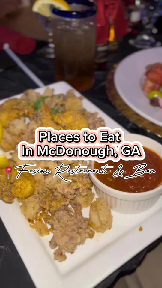 Fusion Restaurant & Bar in McDonough showing food, mediterranean food, drinks, cocktails, video by jayykayybee on TikTok