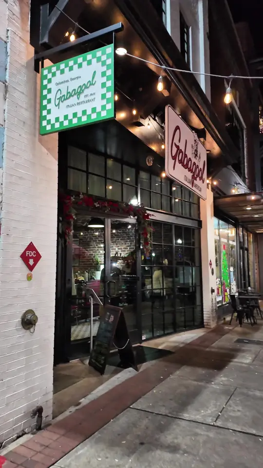 Gabagool in Columbus showing visit, sopranos-themed restaurant, dinner, collaboration, video by mr.goalchaser on TikTok
