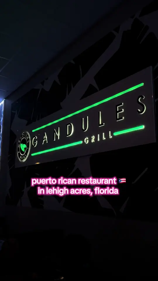 Gandules Grill in Lehigh Acres showing restaurant, visit, video by bitesofflorida on TikTok