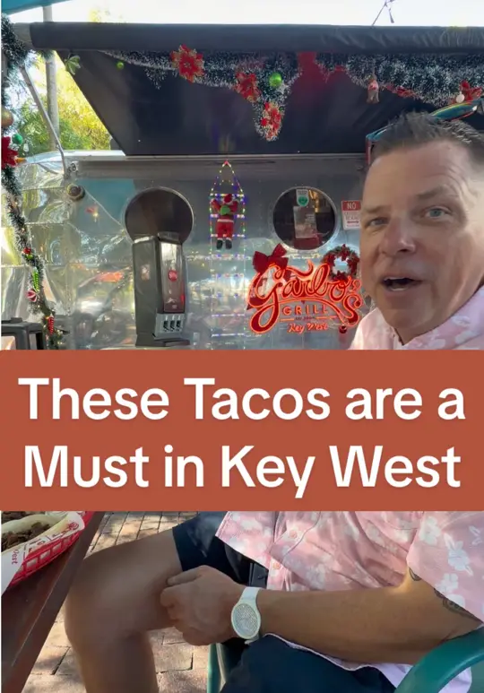 Garbo's Grill @ Hanks! in Key West showing bulgogi steak tacos, food review, video by keywestshawn on TikTok