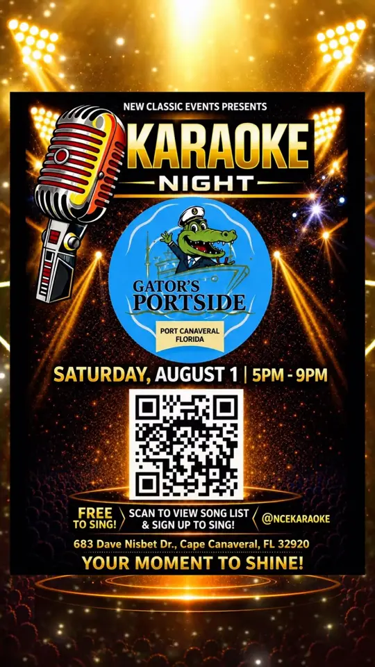 Gator's Portside Port Canaveral in Port Canaveral showing karaoke, live music, video by New Classic Events: Karaoke Night on Facebook