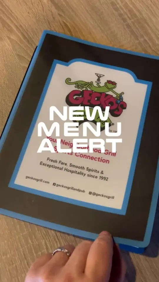 Gecko’s Grill & Pub in Bradenton showing new menu launch, restaurant promotion, video by Gecko's Grill & Pub on Facebook