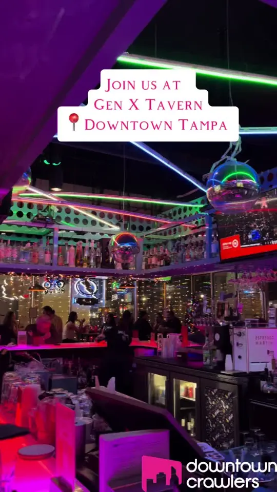 GenX Tavern in Tampa showing review, visit, video by downtowncrawlers on TikTok