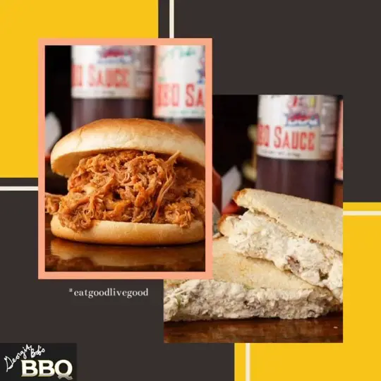 Georgia Bob's BBQ - Perry, GA in Perry showing food, pulled pork sandwich, chicken salad, video by Georgia Bob's on Facebook