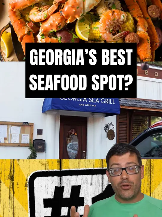 Georgia Sea Grill in St Simons Island showing review, wasabi pea-crusted tuna, crab-stuffed hush puppies, video by middlegascoop on TikTok