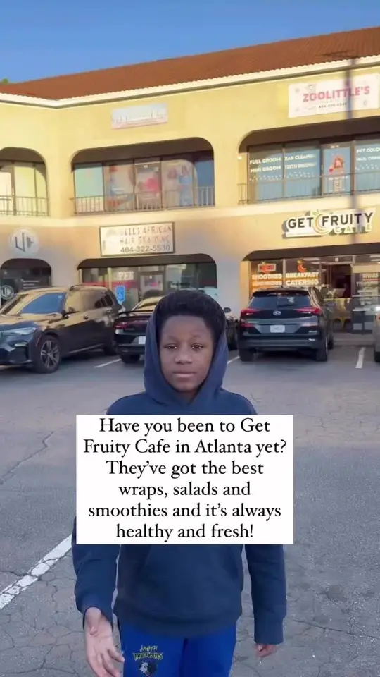 Get Fruity Cafe - OLD NATIONAL in Atlanta showing restaurant visit, review, sandwiches, wraps, jamaican beef patties, salads, smoothies, video by joelcarrick1 on TikTok