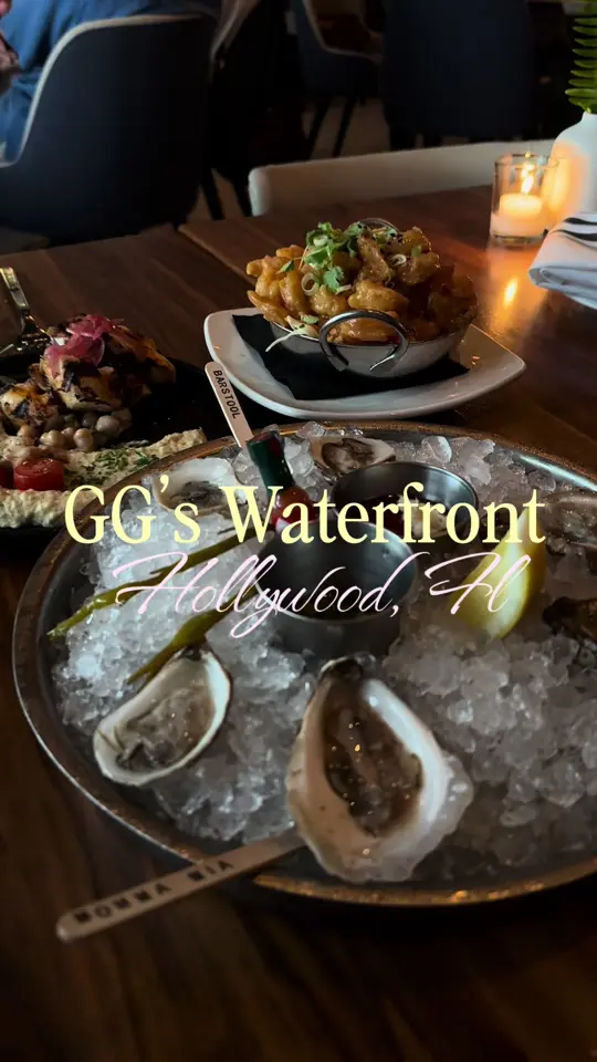 GG's Waterfront in Hollywood showing review, visit, food, octopus, drinks, pornstar martini, video by _deepdimples on TikTok
