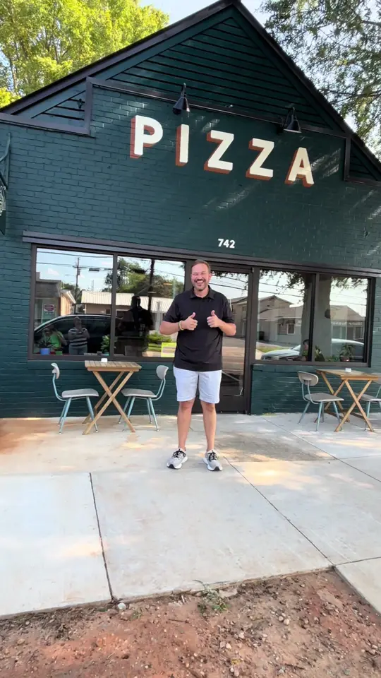 Ghost Runner Pizza in Perry showing review, visit, pizza, pepperoni pizza, pesto pizza, video by movingtomiddlegeorgia on TikTok
