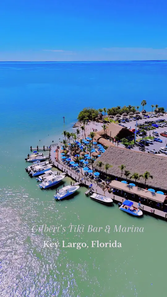 Gilbert's Tiki Bar in Key Largo showing beach vibes, food, boats, video by gilbertsresort on TikTok