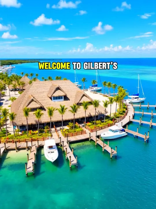 Gilbert's Tiki Bar in Key Largo showing tiki bar, ocean views, waterfront party spot, video by top.american.landmarks on TikTok