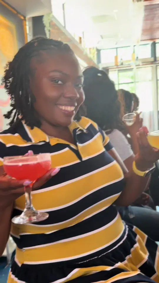 Girl Diver in Atlanta showing cocktail, bottomless martinis, video by anambitiousblackgirl on TikTok