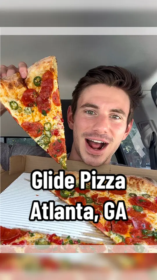 Glide Pizza in Atlanta showing review, pizza, video by Nik Metcalf Food Reviews on Facebook