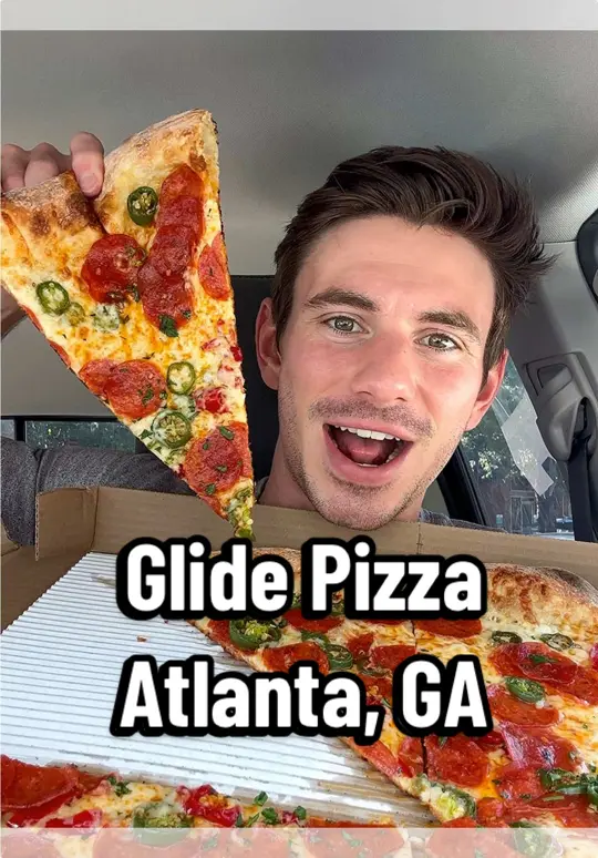 Glide Pizza in Atlanta showing pizza, food review, video by nikmetcalf on TikTok