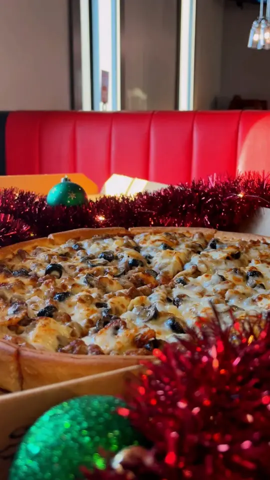 Godfather's Pizza Express in Brunswick showing pizza, video by Godfather's Pizza on Facebook