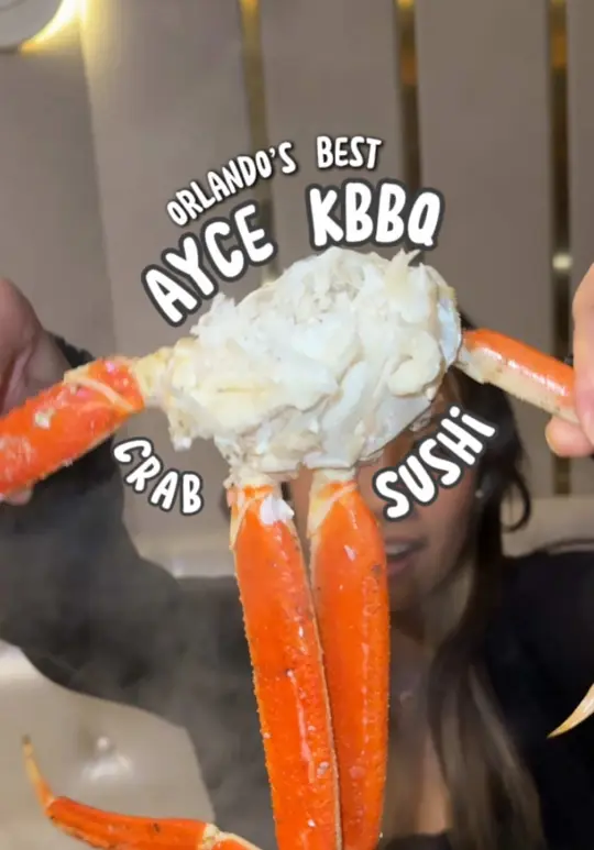 gogi hotpot korean bbq & sushi in Orlando showing review, visit, sushi, hotpot, korean bbq, bar, video by binminmunch on TikTok