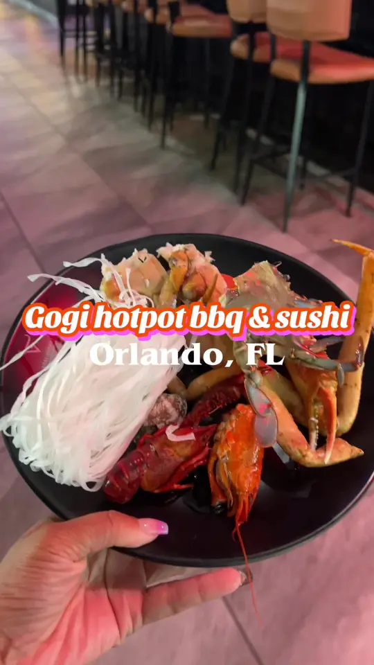 gogi hotpot korean bbq & sushi in Orlando showing all-you-can-eat, sushi, korean bbq, hot pot, video by keaushaj on TikTok