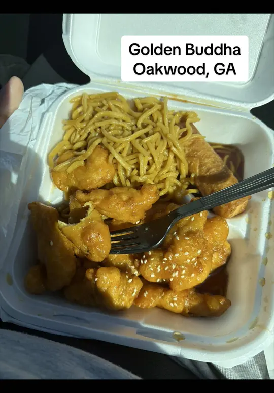Golden Buddha in Oakwood showing chinese food, yummy, video by thebusyboyles on TikTok